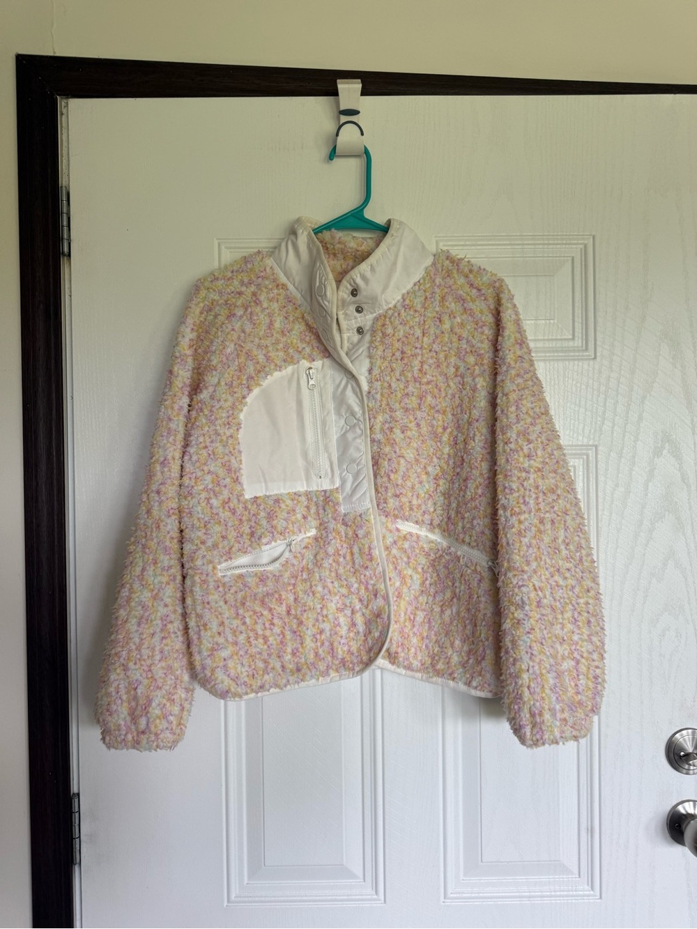 Altar’d state pink confetti snap up fleece wubby jacket - S